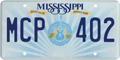 MS license plate MCP402