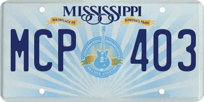 MS license plate MCP403