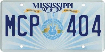 MS license plate MCP404