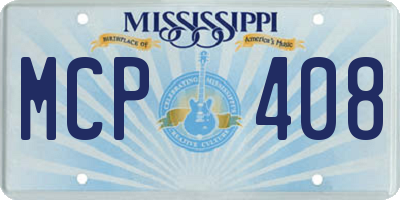 MS license plate MCP408