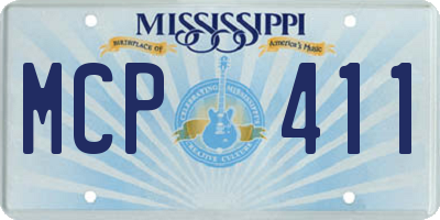 MS license plate MCP411