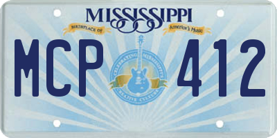 MS license plate MCP412