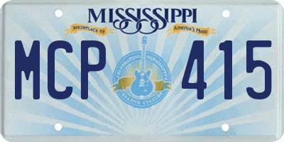 MS license plate MCP415