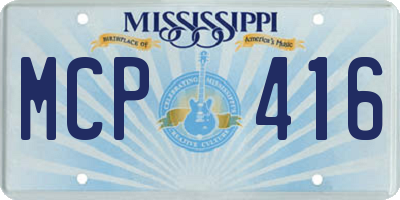MS license plate MCP416