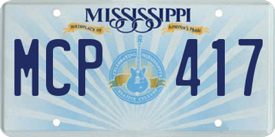 MS license plate MCP417