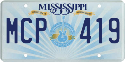 MS license plate MCP419
