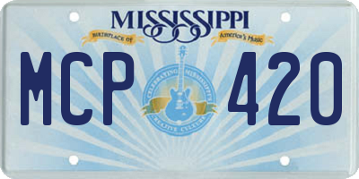 MS license plate MCP420