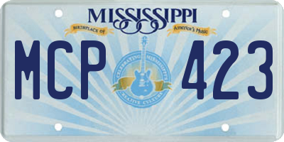 MS license plate MCP423