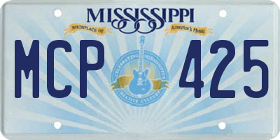 MS license plate MCP425