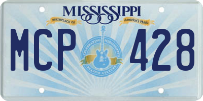 MS license plate MCP428