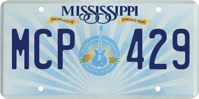 MS license plate MCP429