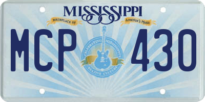 MS license plate MCP430