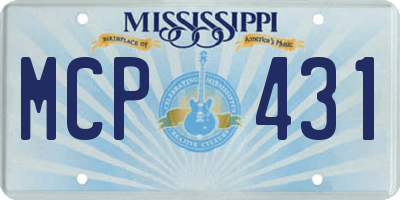 MS license plate MCP431