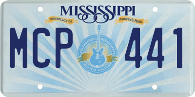 MS license plate MCP441