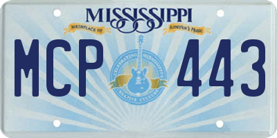 MS license plate MCP443