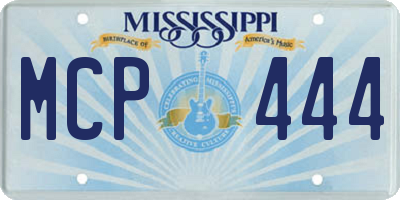 MS license plate MCP444