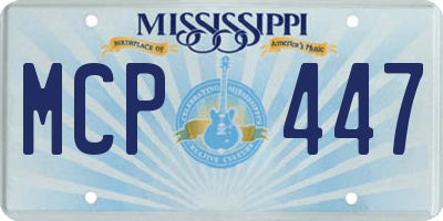 MS license plate MCP447