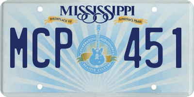 MS license plate MCP451