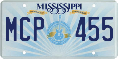 MS license plate MCP455