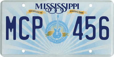 MS license plate MCP456