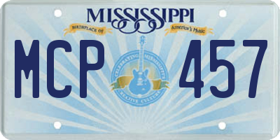 MS license plate MCP457