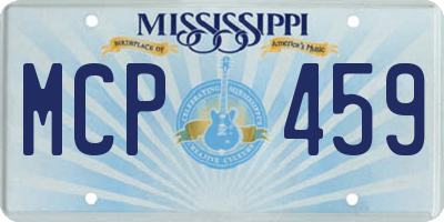 MS license plate MCP459