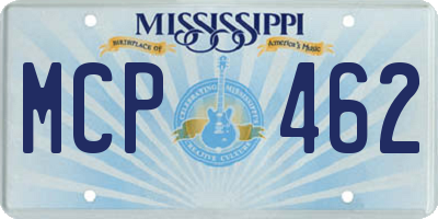 MS license plate MCP462