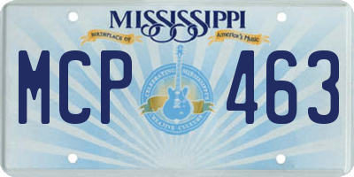 MS license plate MCP463