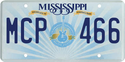 MS license plate MCP466