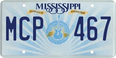 MS license plate MCP467