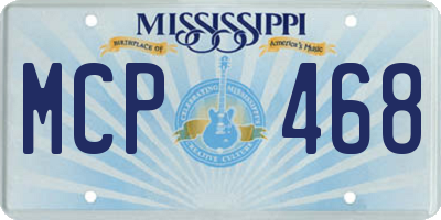 MS license plate MCP468