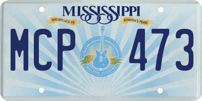 MS license plate MCP473