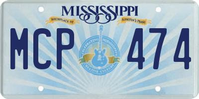 MS license plate MCP474