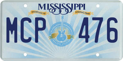 MS license plate MCP476