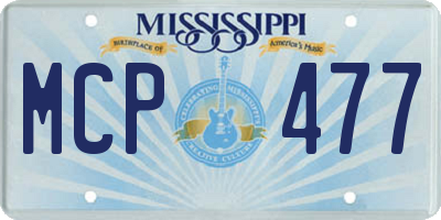 MS license plate MCP477