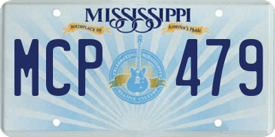 MS license plate MCP479