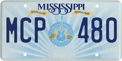 MS license plate MCP480