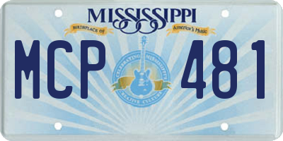 MS license plate MCP481