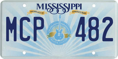 MS license plate MCP482