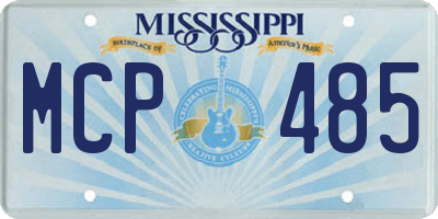 MS license plate MCP485