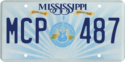 MS license plate MCP487