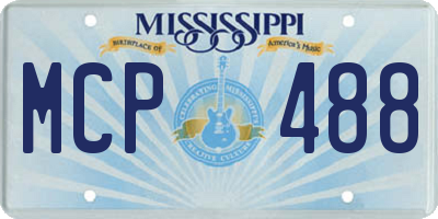 MS license plate MCP488