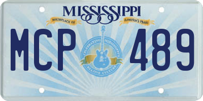 MS license plate MCP489
