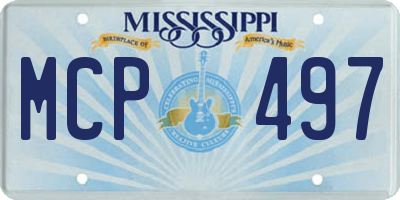 MS license plate MCP497