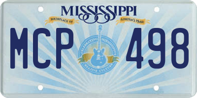 MS license plate MCP498