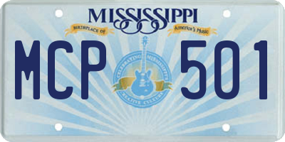 MS license plate MCP501