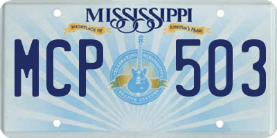 MS license plate MCP503
