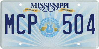 MS license plate MCP504