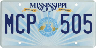 MS license plate MCP505