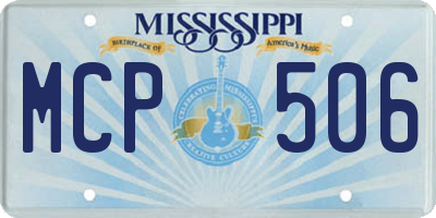 MS license plate MCP506